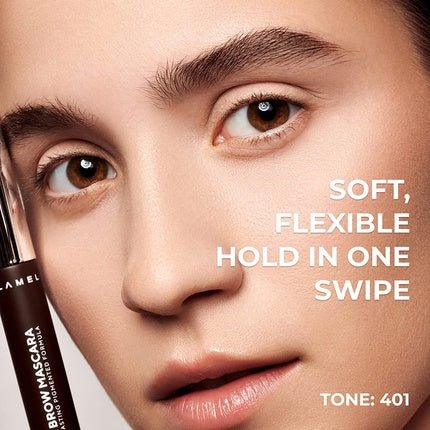 Lamel Crush Brow Mascara No. 401 - Professional Product for Expressive Eyebrows - Long - Lasting Formula - Easy to Apply - Taupe - Maison des fragrances