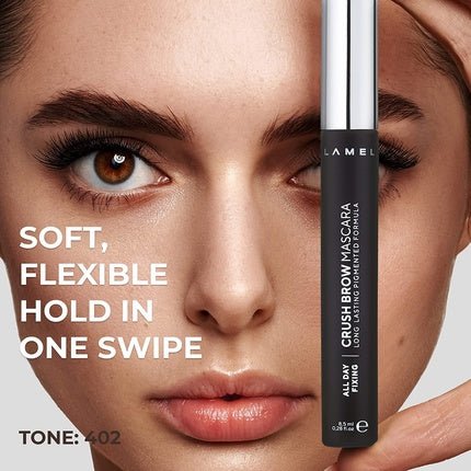 Lamel Crush Brow Mascara No. 402 Professional Product for Expressive Eyebrows Long - Lasting Formula Easy to Apply Brown - Maison des fragrances