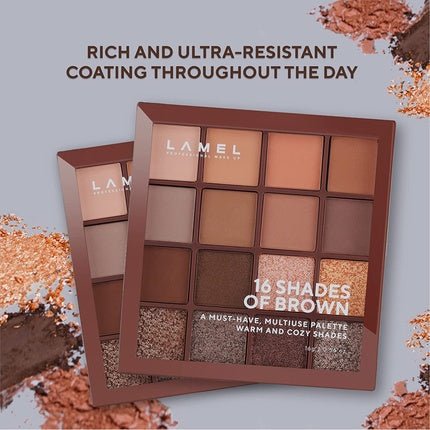Lamel Eyeshadow Palette 16 Universal Brown Shades - Cruelty - Free - Maison des fragrances
