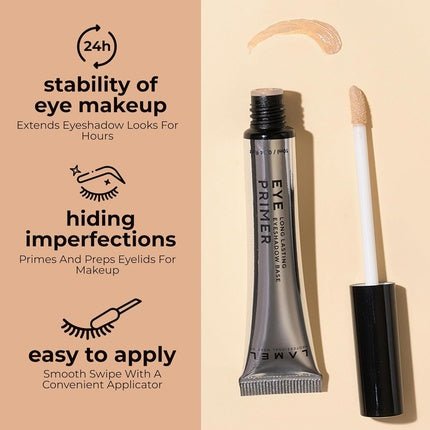 Lamel Insta Eyeshadows Base Universal Colours Clear Waterproof Vegan Cruelty - Free Long - Lasting Wear 10ml Beige - Maison des fragrances