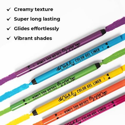 Lamel Oh My Color Gel Eye Liner Long - Lasting Waterproof Highly - Pigmented Vibrant Color Hypoallergenic and Fragrance - Free Professional Look Cruelty Free N.403 Green - Maison des fragrances