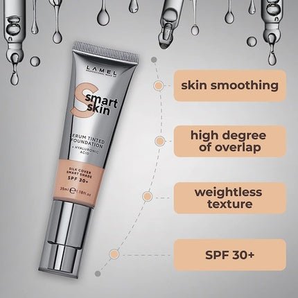 Lamel Smart Skin Serum Tinted Foundation Moisturized Smooth and Uniform Skin Beige N. 402 - Maison des fragrances