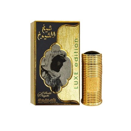 Lattafa Sheikh Shuyukh Luxe Edition Concentrated Perfume Oil 25ML 0.85Oz Rose Saffron Caramel Patchouli Vanilla Woody Chords Amber Cinnamon Spicy - Maison des fragrances