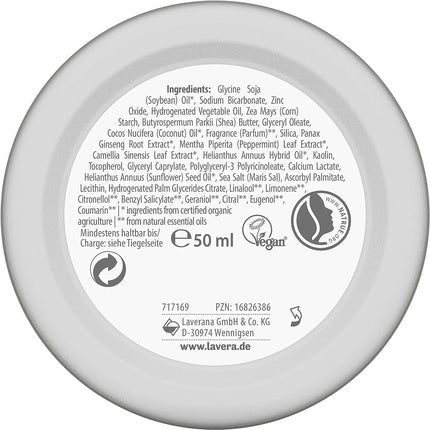 Lavera Deodorant Cream Natural Strong Vegan Organic Ginseng Natural Minerals Without Aluminium 48 Hours Protection Déodorant (Déo) Mixte 50ml - Maison des fragrances