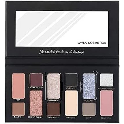 Layla Cosmetics Freevola Palette 12 Eyeshadows - 8 Matte, 3 Buttershine, 1 Butterspark - Maison des fragrances