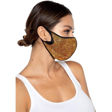 Leg Avenue Alexi Rhinestone Mask Gold One Size - Maison des fragrances