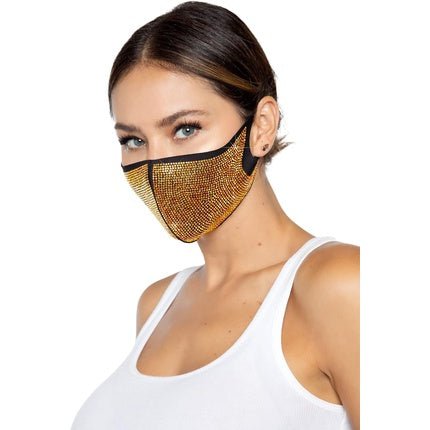Leg Avenue Alexi Rhinestone Mask Gold One Size - Maison des fragrances