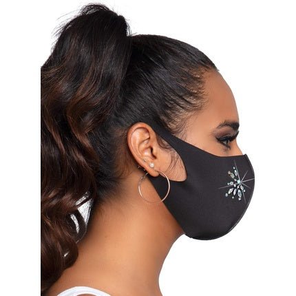 Leg Avenue Women's Rhinestone Fashionable Face Mask - Gold - One Size - Maison des fragrances