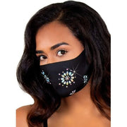 Leg Avenue Women's Rhinestone Fashionable Face Mask - Gold - One Size - Maison des fragrances