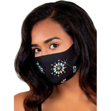 Leg Avenue Women's Rhinestone Fashionable Face Mask - Gold - One Size - Maison des fragrances
