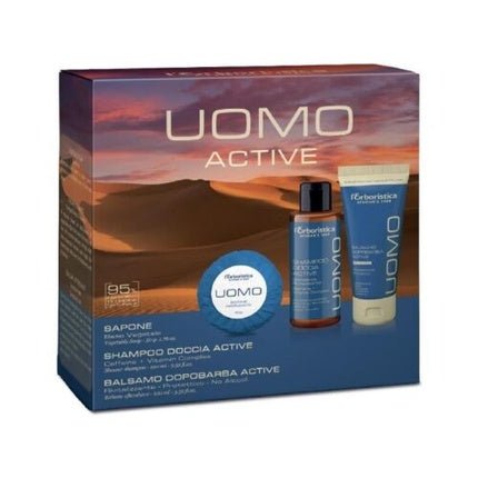L'Erboristica Man Active Kit Soap Shower Shampoo Aftershave Balm - Maison des fragrances