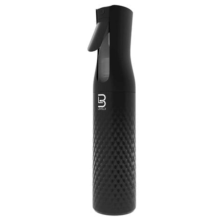 Level 3 Beveled Spray Bottle Continuous Spray with Fine Mist Pattern Barber and Hair Stylist Supplies 300ml Black - Maison des fragrances
