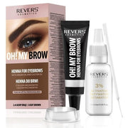 Light Brown Eyebrow Color 2.0 with Argan Oil and Castor Oil Omega 6, Carotene, Vitamins A, E, F Natural Result Lasts up to 4 Weeks 15+ Applications - Maison des fragrances