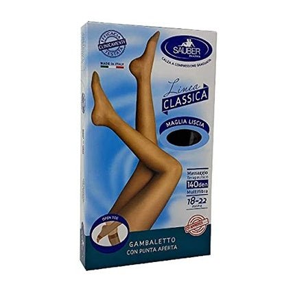 Linea Charme 140D Open Toe Thigh Highs Black Size 4 - Maison des fragrances