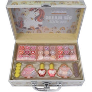 Lip Smacker Beauty Train Case All - in - One Makeup Giftset for Girls - 22 Lip Glosses, 9 Creamy Eyeshadows, 2 Nail Polish, 4 Shimmer Powders and Hair Clips - Maison des fragrances