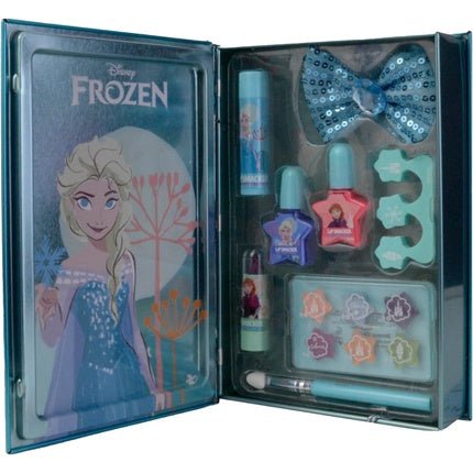 Lip Smacker Frozen Beauty Book Tin with Lipstick, Lip Balm, Shimmer Creams and Nail Polishes for Kids' Princess Look - Hair and Makeup Accessories Included - Maison des fragrances