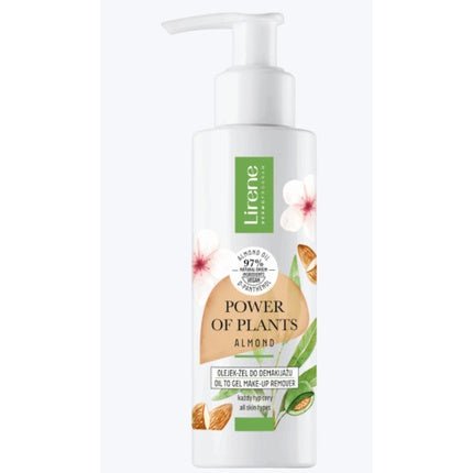 Lirene Power of Plants Almond 97% Natural Oil to Gel Makeup Remover Vegan 145ml - Maison des fragrances