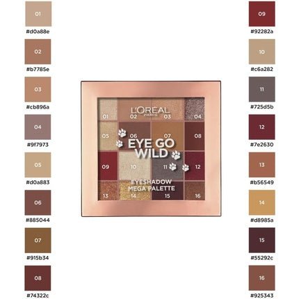 L'Oreal Eye Go Wild Eyeshadow Mega Palette 17g - Maison des fragrances