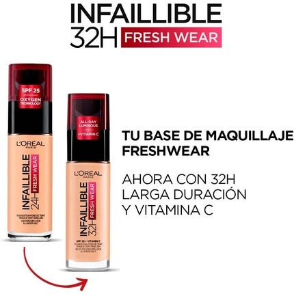 L'Oreal Infallible 32H Fresh Wear Liquid Foundation Makeup With SPF25 245 Gold Honey 30ml - Maison des fragrances