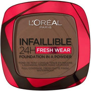 L'Oréal Paris Infallible 24H Fresh Wear Powder Foundation 390 Ebony - Full Coverage, Longwear, Weightless, Water - proof and Transfer - proof - Maison des fragrances
