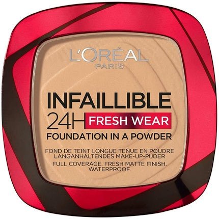 L'Oreal Paris Infallible 24H Fresh Wear Powder Foundation Longwear Mattifying Coverage 200 Golden Sand - Maison des fragrances