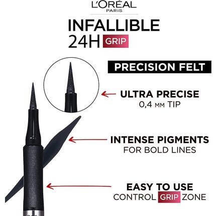 L'Oréal Paris Infallible Grip Precision Felt 0.4mm 27H Longwear Eyeliner Brown - Maison des fragrances