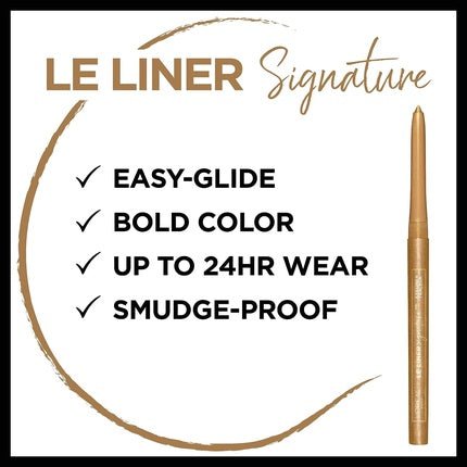 L'Oreal Paris Makeup Le Liner Signature Mechanical Eyeliner Easy - Glide Smudge Resistant Bold Color Long Lasting Waterproof Eyeliner Gold Velvet 0.011 oz Pack of 2 - Maison des fragrances