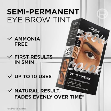 L'Oréal Paris Semi - Permanent Eyebrow Tint Lasts up to 5 Weeks Visible Results in 5 Minutes Ammonia Free Brow Colour Shade 6.0 Light Brunette - Maison des fragrances