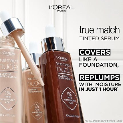 Loreal Paris True Match Nude Plumping Tinted Serum with Hyaluronic Acid 2 - 3 Light 30ml - Maison des fragrances