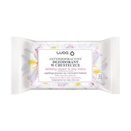 Luba Antiperspirant Wipes Gentle Scent With Silver Ions - 15 Pieces Déodorant (Déo) Mixte - Maison des fragrances
