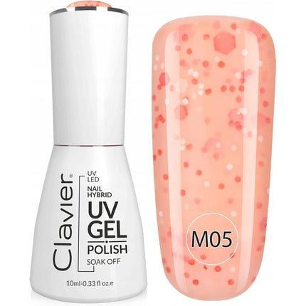 Luxury Nail Hybrid UV Gel Polish 10ml Bottle with Applicator Lasts up to 3 Weeks for UV and LED Lamps Curing 2 Minutes in UV or 30 Seconds in LED Light Device Papaya - Maison des fragrances