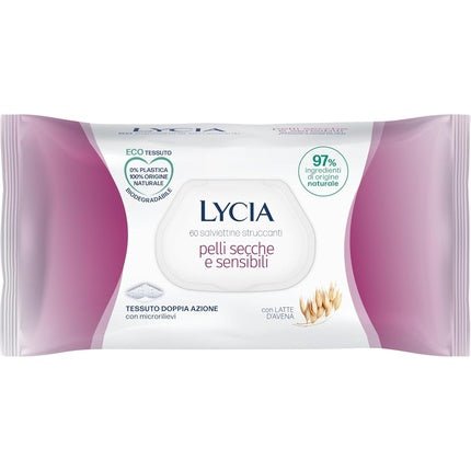 Lycia Makeup Cleansing Wipes for Dry and Sensitive Skin with Oat Milk 60 Wipes - Maison des fragrances