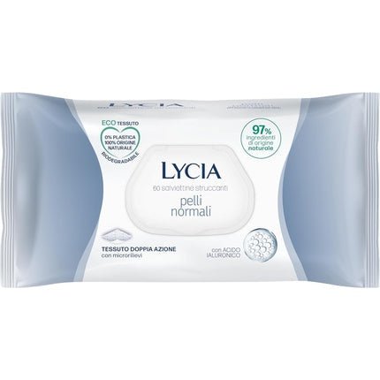Lycia Makeup Remover Wipes for Normal Hair with Hyaluronic Acid 60 Towels - Maison des fragrances