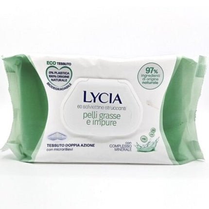 Lycia Salviettine Struccanti for Oily Skin 60 Count - Maison des fragrances