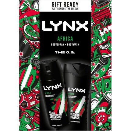 LYNX Africa The O.G. Duo Deodorant Gift Set Body Wash & Body Spray 2 Piece - Maison des fragrances