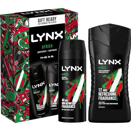 LYNX Africa The O.G. Duo Deodorant Gift Set Body Wash & Body Spray 2 Piece - Maison des fragrances