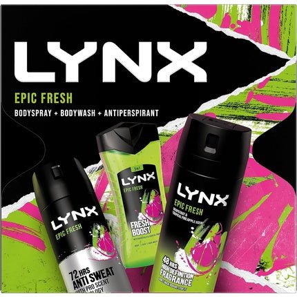 LYNX Epic Fresh Trio Deodorant Gift Set Body Wash, Body Spray & Anti-Perspirant 3 Piece - Maison des fragrances