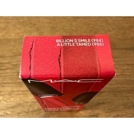 MAC Kiss It Twice Powder Kiss Lipstick Duo in Billion $ Smile and A Little Tamed - Maison des fragrances