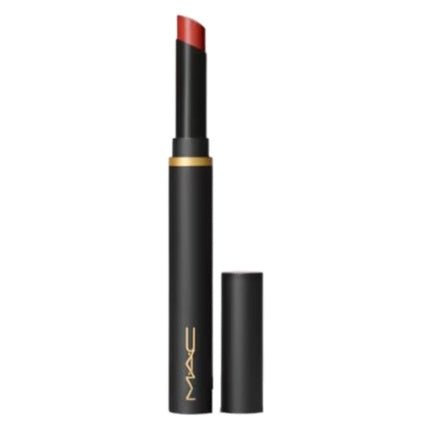 MAC Powder Kiss Velvet Blur Slim Stick Lipstick 877 Devoted To Chili Warm Brick Red - Maison des fragrances