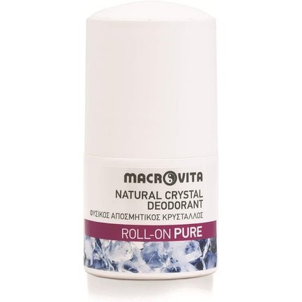 Macrovita Natural Crystal Deodorant Roll On Pure 50ml - Maison des fragrances