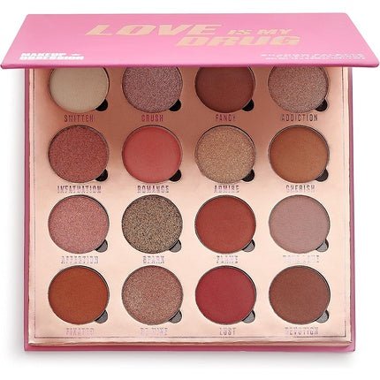 Makeup Obsession London Love Is My Drug Eyeshadow Palette 16 Shades 20.8g - Maison des fragrances