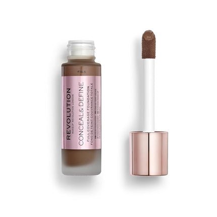 Makeup Revolution Conceal and Define Concealer Full Coverage Matte Finish C16.5 for Dark Deep Skin Tones Vegan Cruelty - Free 0.7 Fl Oz - Maison des fragrances