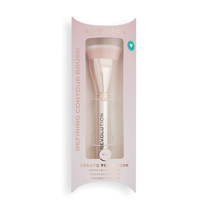 Makeup Revolution Create Defining Contour Brush for Cheeks, Nose, and Eyes - Vegan and Cruelty - Free R10 - Maison des fragrances