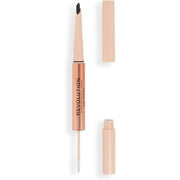 Makeup Revolution Fluffy Brow Filter Duo Brow Pencil and Eyebrow Gel Dark Brown - Maison des fragrances