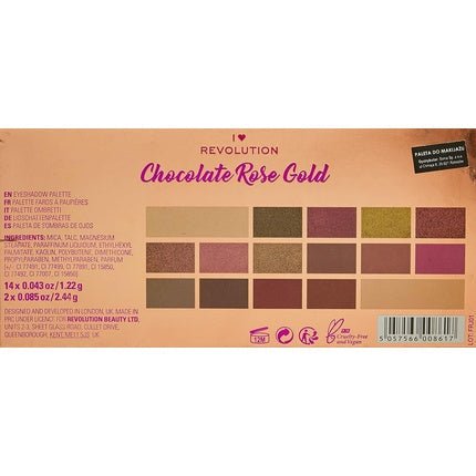 Makeup Revolution I Heart Chocolate Eyeshadow Palette Rose Gold - Maison des fragrances