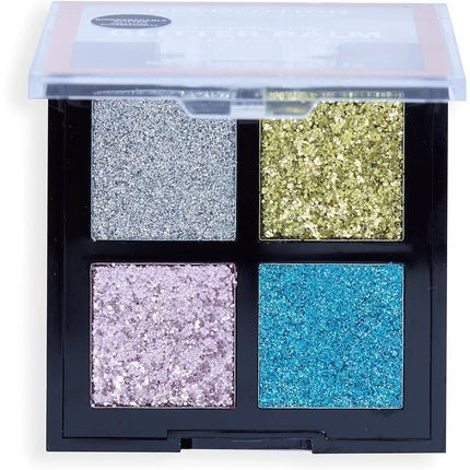 Makeup Revolution London Artist Collection Glitter Balm Palette Gel Formula Sparkle Finish 4 Reflective Shades 1.4g - Maison des fragrances