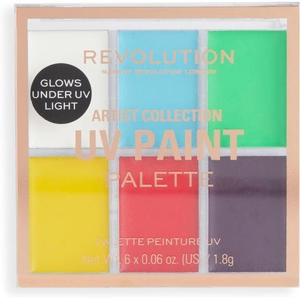 Makeup Revolution London Artist Collection UV Face Paint Palette 6 Bright Shades Water Activated Formula - Maison des fragrances