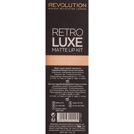 Makeup Revolution Retro Luxe Lip Kit Matte Glory 1g + 5.5ml - Maison des fragrances