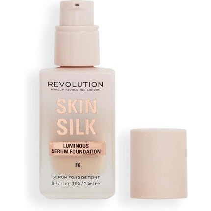Makeup Revolution Skin Silk Serum Foundation Light to Medium Coverage with Hyaluronic Acid 23ml F6 - Maison des fragrances