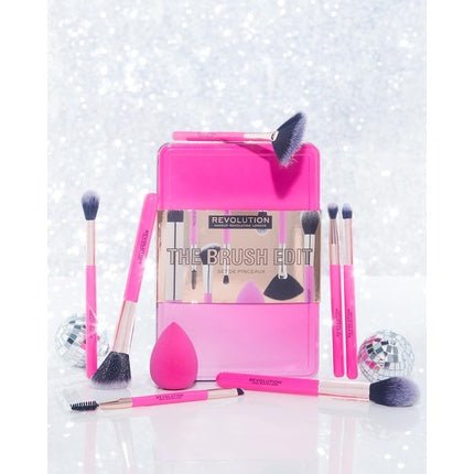 Makeup Revolution The Brush Edit Gift Set 7 Brushes for Eyes, Highlighter, and Face 1 Sponge for Blending - Maison des fragrances